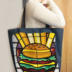 Stained Glass Burger and Fries Day Tote - DALL-E By Open AI - Lifestyle 2