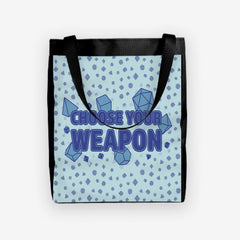 Day tote of Choose Your Weapon Blue by Inked Gaming.