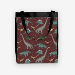 Dino's Of The Jurassic Day Tote - Inked Gaming - HD - Mockup - Red
