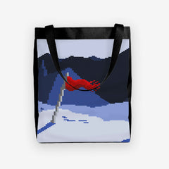 Snowy Pixel Mountaintop Day Tote