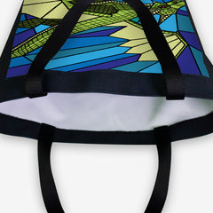 Stained Glass Flying Dragon Day Tote - Inked Gaming - EG - Corner  - Blue