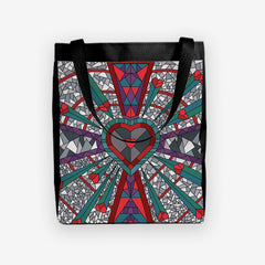 Stained Glass Heart Day Tote - Inked Gaming - HD - Mockup - Red