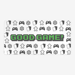 Oversized playmat of the green version of Good Game by Inked Gaming.