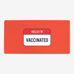 Hello I'm Vaccinated Playmat - Inked Gaming - EG - Mockup - Red - 28