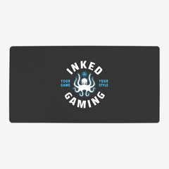 Inked Gaming Logo in the color open seas. Oversized playmat.