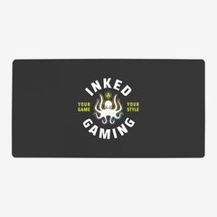 Inked Gaming Logo in the rainbow color. Oversized playmat.