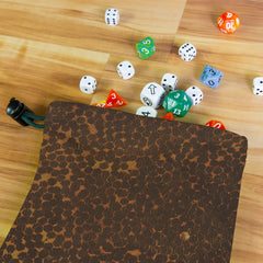 Golden Leather Dice Bag