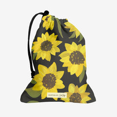 Sunflowers Acrylic Dice Bag - CatCoq - Mockup - Charcoal