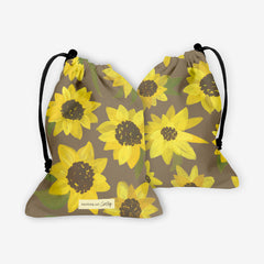 Sunflowers Acrylic Dice Bag - CatCoq - Mockup - Kraft - FB