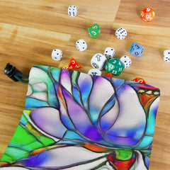 Stained Glass Flowers Dice Bag
