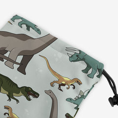 Dino's Of The Jurassic Dice Bag - Inked Gaming - HD - Corner - White 