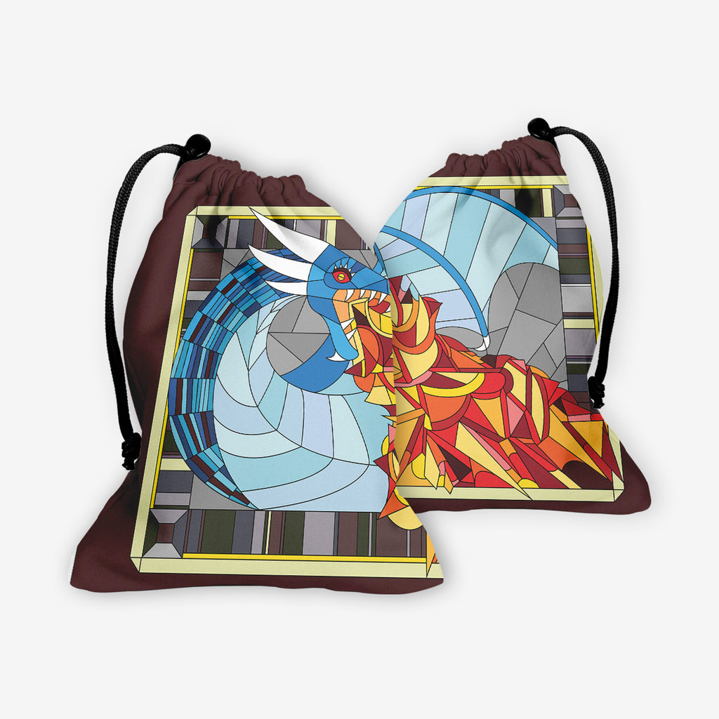 Fire Breathing Glass Dragon Dice Bag - Inked Gaming - HD - Mockup  - Blue - FB