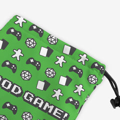 Good Game Dice Bag - Inked Gaming - EG - Corner - Green