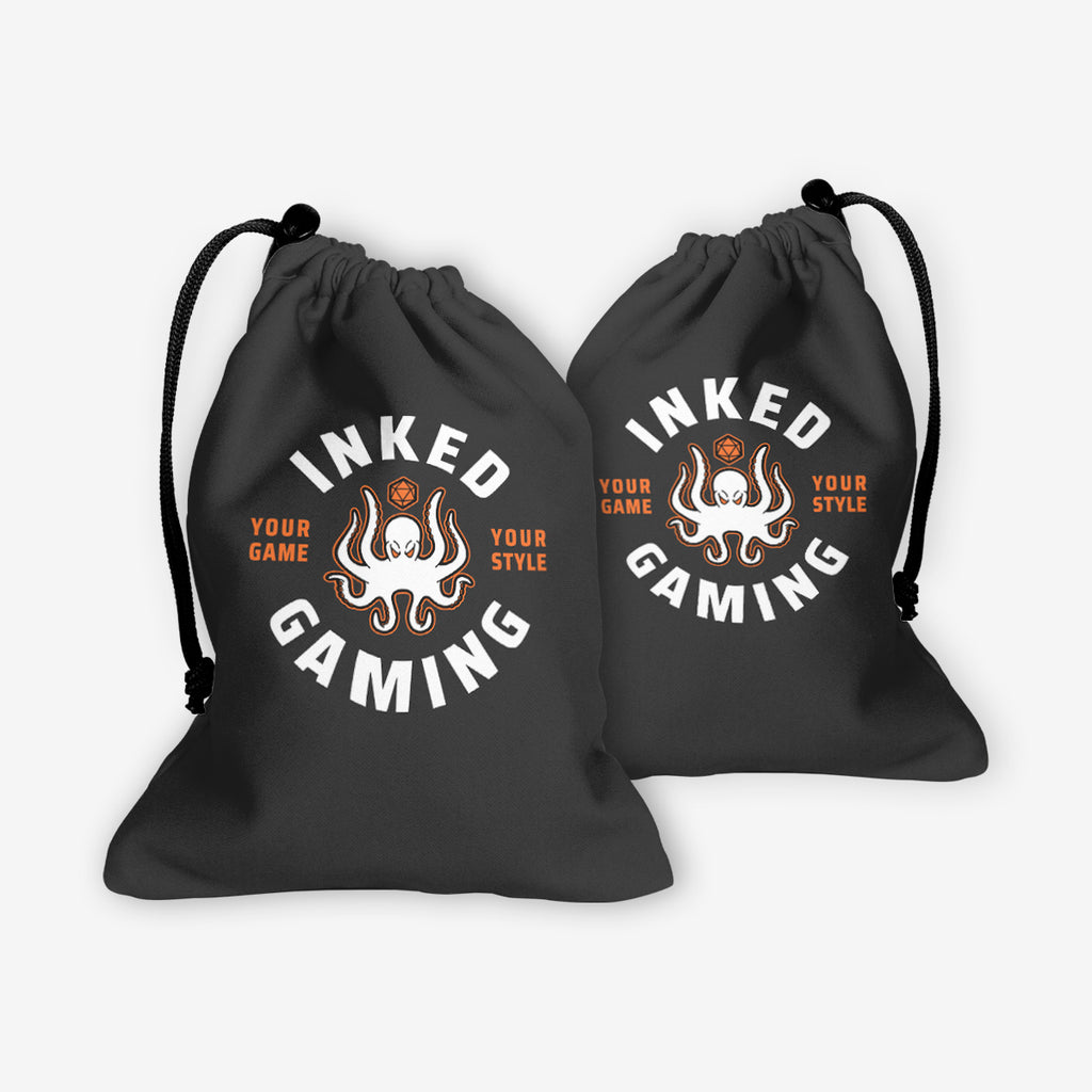 Inked Gaming Logo Dice Bag - Inked Gaming - EG - Mockup - Coral - FB