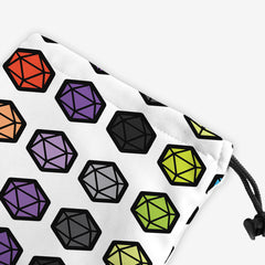 Inked Rainbow D20 Pattern Dice Bag