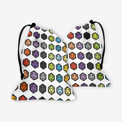 Inked Rainbow D20 Pattern Dice Bag
