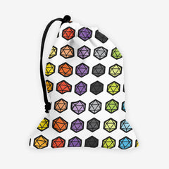 Inked Rainbow D20 Pattern Dice Bag