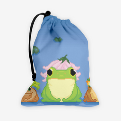 Pixel Frogs In Hats Dice Bag - Inked Gaming - LL - Mockup