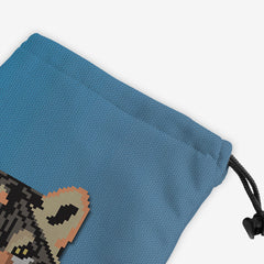 Pixel Wolf Dice Bag - Inked Gaming - EG - Corner - Cobalt 