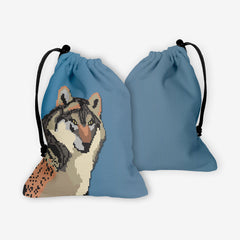 Pixel Wolf Dice Bag - Inked Gaming - EG - Mockup - Cobalt - FB