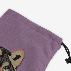 Pixel Wolf Dice Bag - Inked Gaming - EG - Corner - Lavender