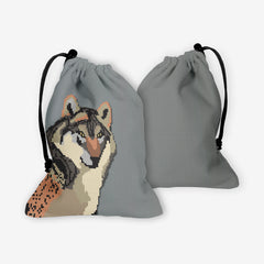 Pixel Wolf Dice Bag - Inked Gaming - EG - Mockup - Steel - FB