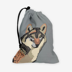 Pixel Wolf Dice Bag - Inked Gaming - EG - Mockup - Steel