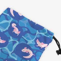 Polka Dot Axolotls Dice Bag - Inked Gaming - HD - Corner - Blue