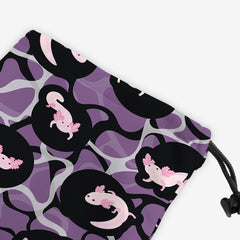 Polka Dot Axolotls Dice Bag - Inked Gaming - HD - Corner - Purple