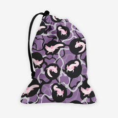 Polka Dot Axolotls Dice Bag - Inked Gaming - HD - Mockup - Purple 