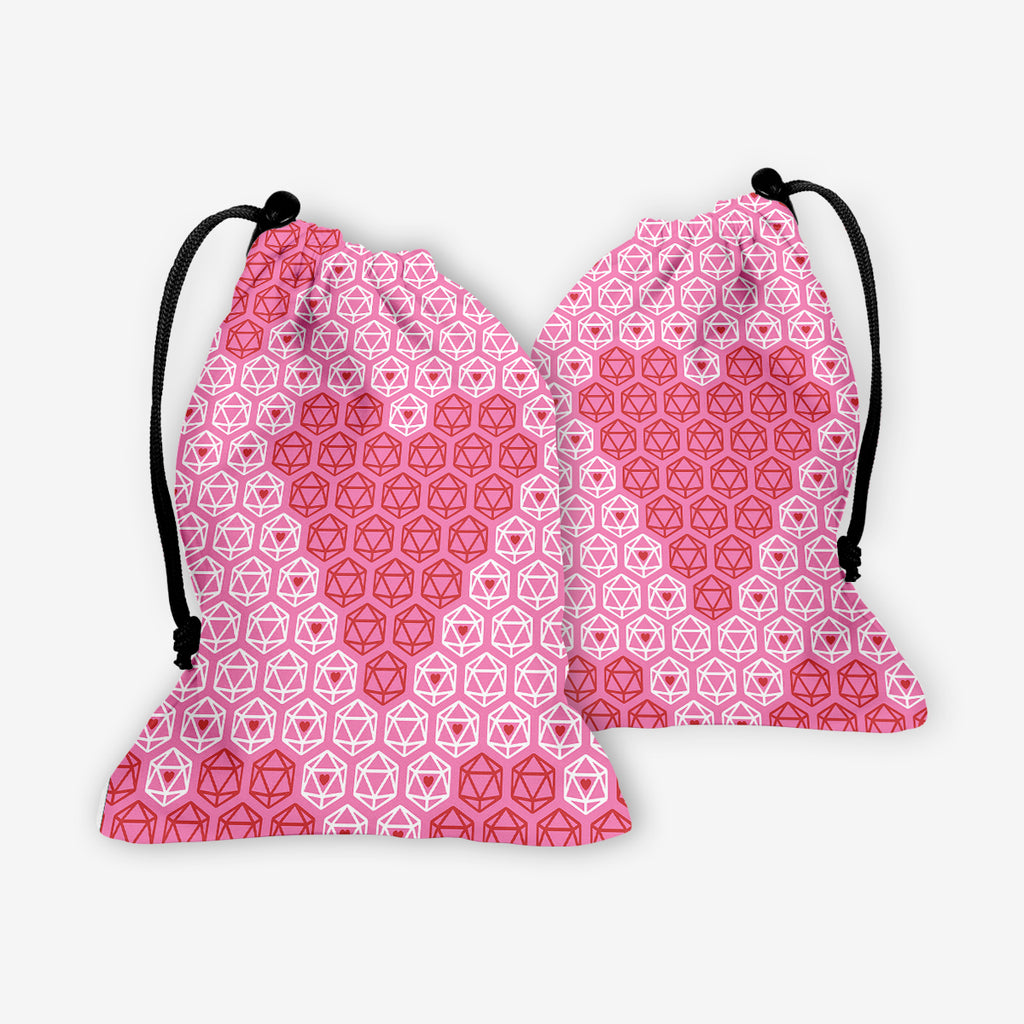 Roll For Love Dice Bag - Inked Gaming - HD - Mockup - Pink - F
