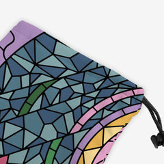 Stained Glass Circle Dice Bag - Inked Gaming - KB - Corner - Pink