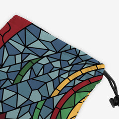 Stained Glass Circle Dice Bag - Inked Gaming - KB - Corner - Red 