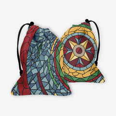 Stained Glass Circle Dice Bag - Inked Gaming - KB - Mockup - Red - FB
