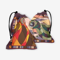 Stained Glass Dinosaur Dice Bag - Inked Gaming - HD - Mockup - Purple - F