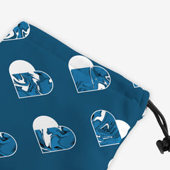 Swirly Hearts Dice Bag - Inked Gaming - HD - Corner - Blue