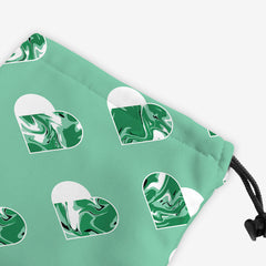 Swirly Hearts Dice Bag - Inked Gaming - HD - Corner - Green