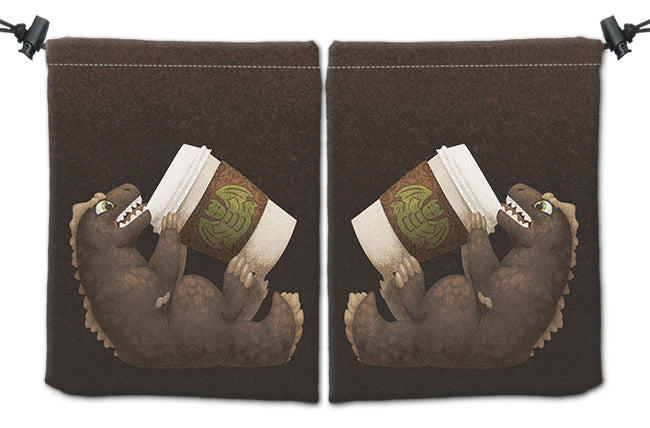 Coffee Guzzler Dragon Dice Bag - InvertSilhouette - Mockup