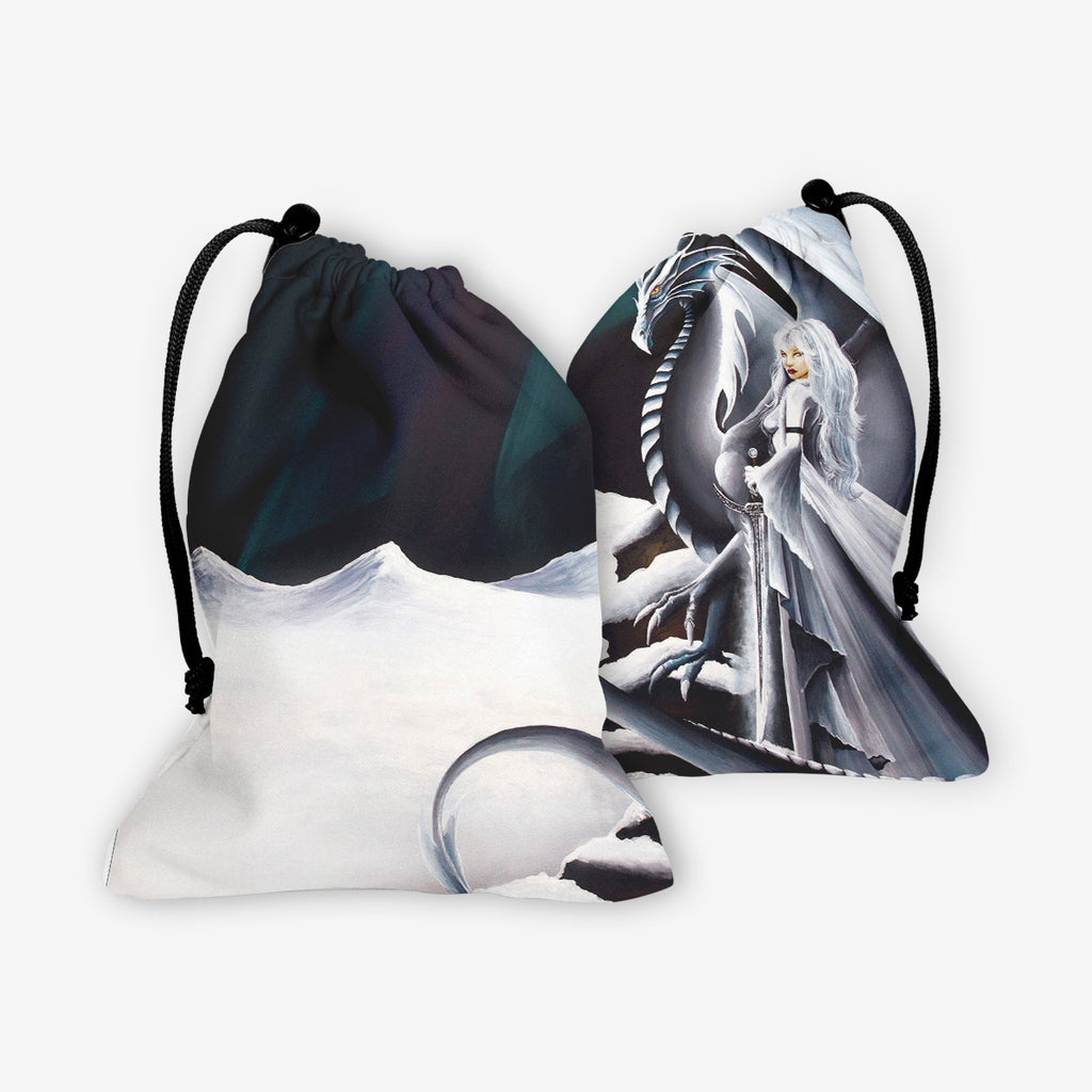 Aurora And The White Dragon Dice Bag - Kari-Ann Anderson - Mockup - F