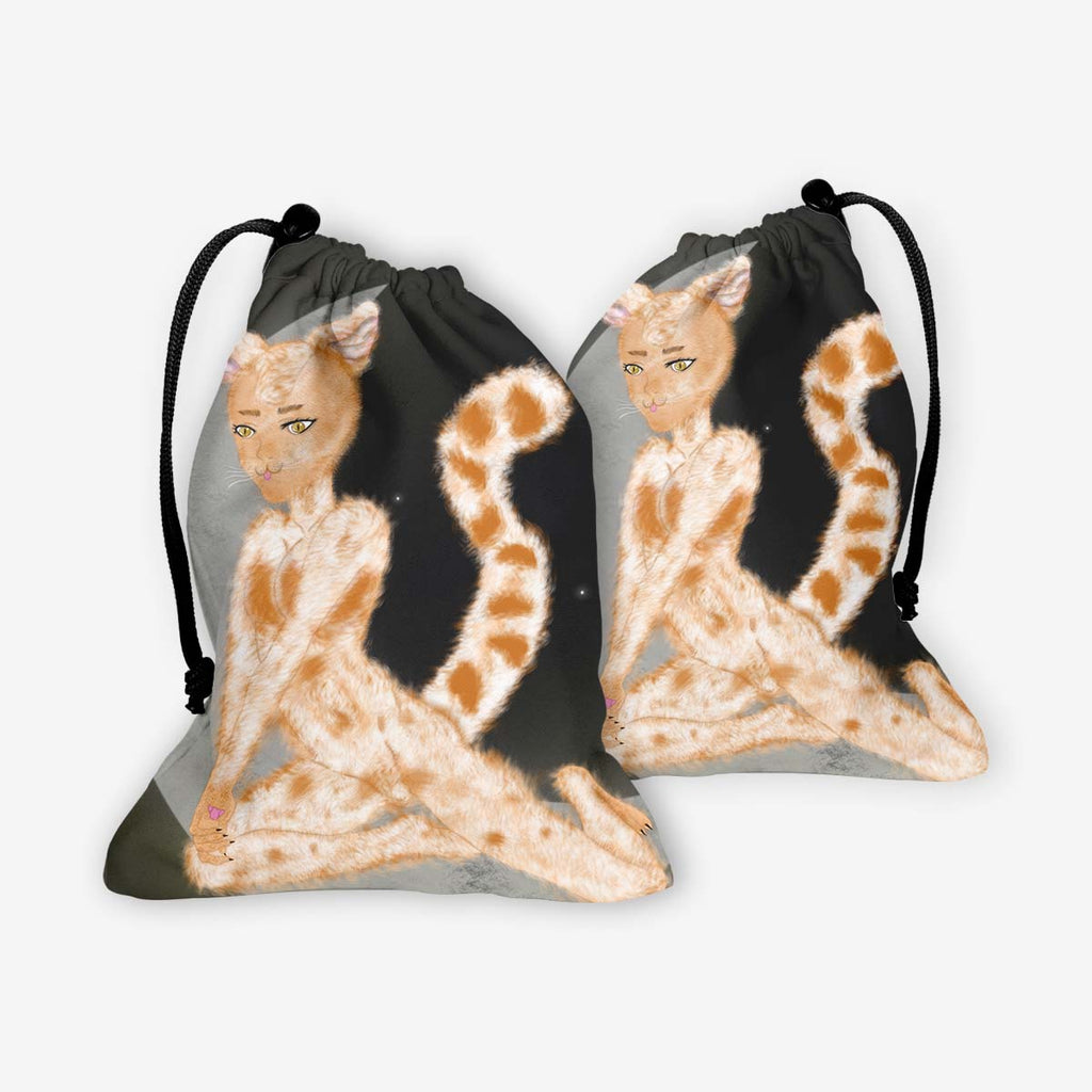 Anime Feline Of The Moon Dice Bag - Katiria Cortes - Mockup