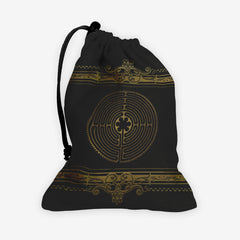 Labyrinth Dice Bag - Mythic Mats - Mockup - Black