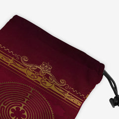Labyrinth Dice Bag - Mythic Mats - Corner - Red 