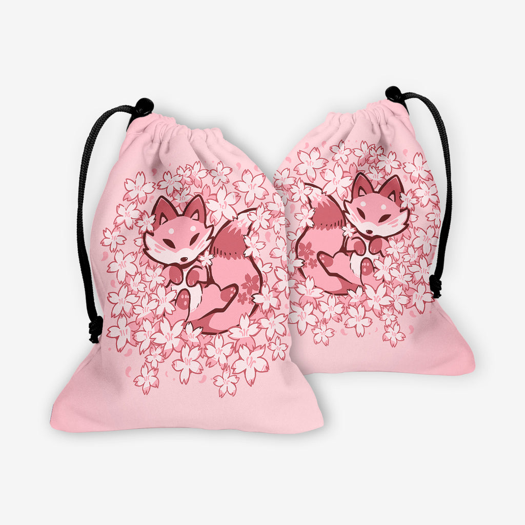Cherry Blossom Fox Dice Bag