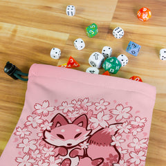 Cherry Blossom Fox Dice Bag