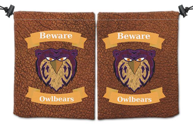Beware Owlbears Dice Bag - Cameron Camp - Mockup