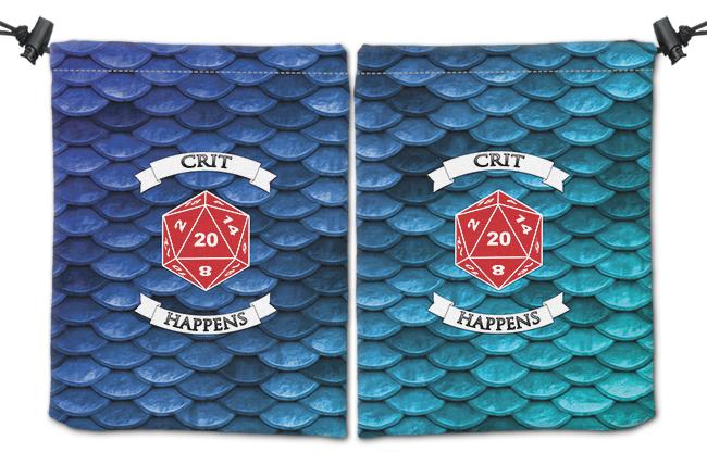 Crit Happens Dice Bag - Crit Camp Gaming - Mockup