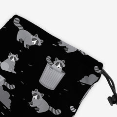 Trashy Raccoons Dice Bag - Inked Gaming - HD - Corner - Black