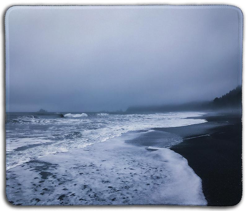 Cloudy Grey Coastline Mousepad - Ian Cann - Mockup