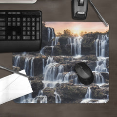 AI Waterfall Sunset Mousepad - Inked Gaming - AI - Lifestyle -051