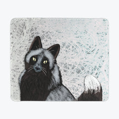 Curious Black Fox Mousepad